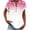 #0290-Pink, variant on Gradient Color Tops for Women V Neck Button Down Tunic T Shirts Short Sleeve Soft Plus Size Summer Shirt