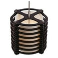thumbnail image 2 of Woodbridge Lighting Steps Round Wood 3-Light Pendant in Brushed Brass/Espresso, 2 of 2