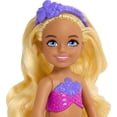 thumbnail image 4 of Barbie Dreamtopia Chelsea Mermaid Small Doll with Removable Hair Accessory, Wavy Blonde Hair & Ombre Tail, Bends at Waist, 4 of 5