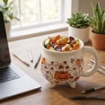 thumbnail image 5 of FEOLGEHLY Halloween Decorations, Ceramic Pumpkin Mug With Legs Witch Cauldron Coffee Cup 4 Footed Halloween Cauldron Mug 3 Colors Orange White Black For Hot Cocoa Tea Or Party Favors (C), 5 of 6