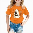 thumbnail image 2 of KPOPLK Halloween T-Shirt Toddler Girls Graphic Tee Tops Funny Letter Print Short Sleeve Shirt Fall Summer Top,Size 5-6 Years, 2 of 7