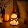 thumbnail image 5 of Halloween Night Light Witch Hat Ghost Resin 5.1in Warm LED Tabletop Ornament by OVFUIZ, 5 of 6