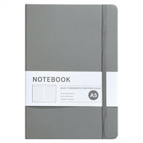 The Notebook | Cxui Luxury A5 Leather Notebook, Hardcover Lay Flat Journal with 200 Thick Pages, Wide Ruled Writing Pad for Professionals, Elastic Closure & Bookmark Grey