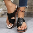 thumbnail image 2 of Rokment Beach Orthopedic Flip Flops for Women 2026 Comfortable Boho Summer Leather Platform Wedges Arch Support Walking Dress Slip on Sandals D Size 6, 2 of 7