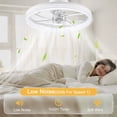 thumbnail image 6 of Foldable Ceiling Fans with Lights and Remote, 20'' Low Profile Ceiling Fans, 3000-6000K Dimmable Modern Flush Mount LED Fan Light, Fandelier Ceiling Fan for Bedroom, Kitchen, Living Room, 6 of 9