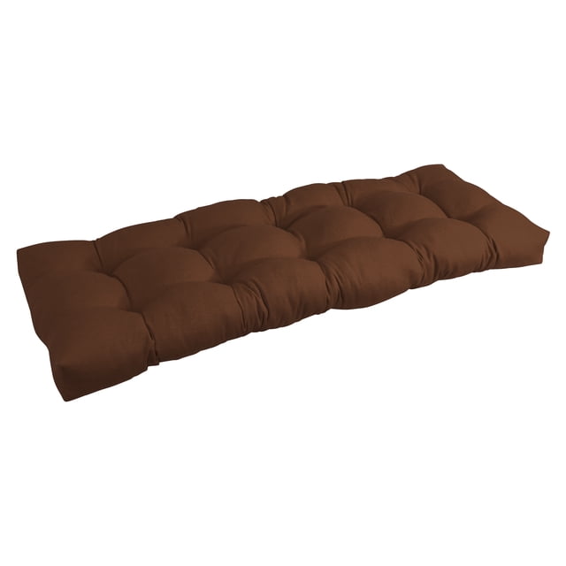 51-inch by 19-inch Tufted Solid Twill Bench Cushion Brown-Color