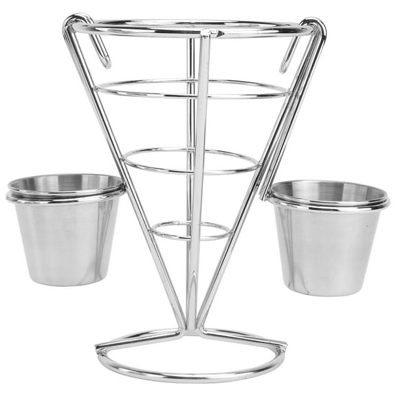 Himition Frame French Fries Stand Restaurant Dessert Basket Sauce Chip Holder Taper Stainless Steel Kitchen Utensils