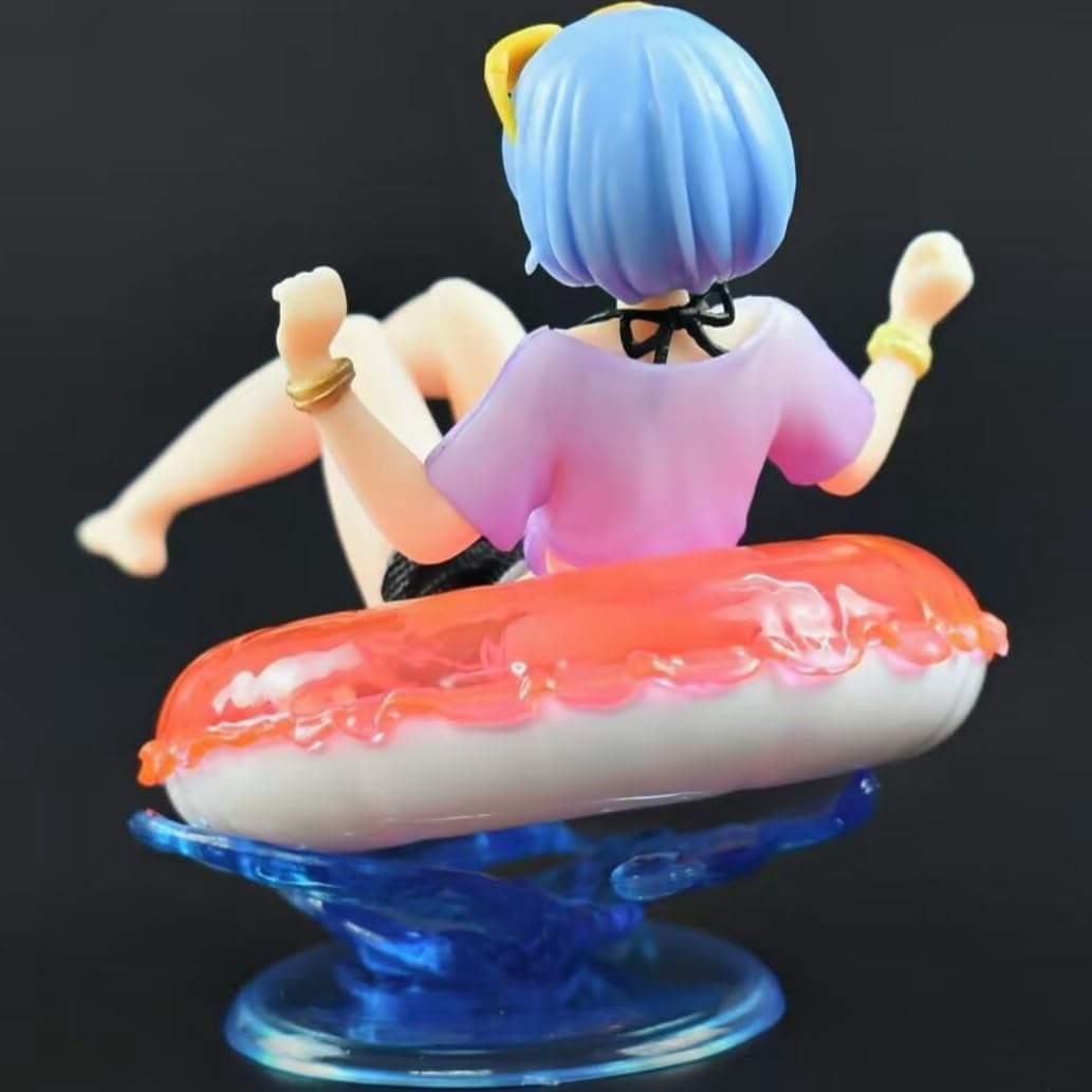 Newly Rem Figure Nakano Miku Figure Sitting Swimming Ring Action Figures 13cm/5.1inch PVC Characters Handicrafts Anime Gifts (Rem)