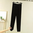 thumbnail image 2 of Timegard Pajamas Pants for Women Elastic Waist Soft Sleepwear Solid Color Casual Ruched Trousers Summer, 2 of 8