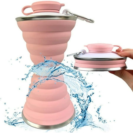 

Collapsible Water Bottle Camping Cup With Carabiner Reuseable Silicone Foldable Leak Proof Portable Sports Travel Water Bottles For Outdoor Travel Gym Hiking Bpa Free Cycling Cups With Carabiner