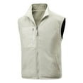 thumbnail image 7 of Mwjwdo Men's Stand Collar Fishing Vest Stretch Casual Full Zip Sleeveless Cargo Jacket with Pockets Outdoor Leisure Workwear Vest White XL, 7 of 7