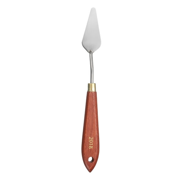 Uxcell Palette Knife Painting Tool 2.36" x 0.98" Stainless Steel Teardrop Blade 8.07" Length Spatula Painting Pallet knife with Hole Beech Wood Handle for Oil Acrylic Canvas, Red/Silver