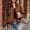 Brown, variant on Xdegoge Bomber Jackets for Women Fall Plaid Stand Collar Long Sleeve Zip Up Outerwear Fall Winter Lightweight Casual Vintage Streetwear Coats Brown M