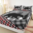 thumbnail image 3 of Feelyou Grey Farmhouse Bed Sheets, Woodland Wildlife Bear King Sheets, Rustic Hunting Theme Sheet Set, Microfiber Bedroom Decor, 4pcs, 3 of 7