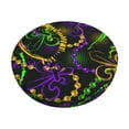 thumbnail image 1 of Disketp Neon Mardi Gras Funda Redonda para Taburete, Funda de Cojín para Silla de Bar Suave y Elástica-12 inch, 1 of 7