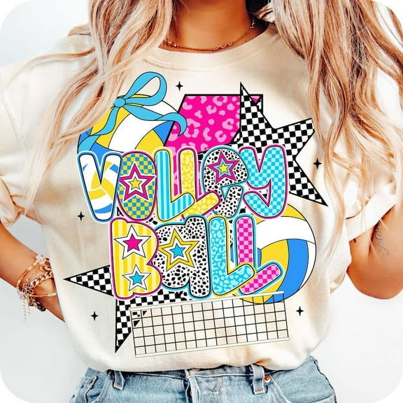 Preppy Volleyball T-Shirt, Volleyball Shirt, Volleyball Coquette Tee, Volleyball Mama Shirt, Game Day Tee, Checkered Volleyball Shirt, Volleyball Mom Tee
