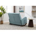 thumbnail image 3 of Rocking Chair Upholstered, Double Rocking Chair for Living Room, Mid Century Modern Rocker Oversized Wingback Armchair for Nursery, Bedroom, Baby Room (Light Blue), 3 of 9