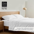 thumbnail image 6 of Delara 100% European Flax Linen Sheet Set, Full, 4-Piece, 345 Thread Count, Ultra Soft, Breathable, Deep Pocket, White, 6 of 7