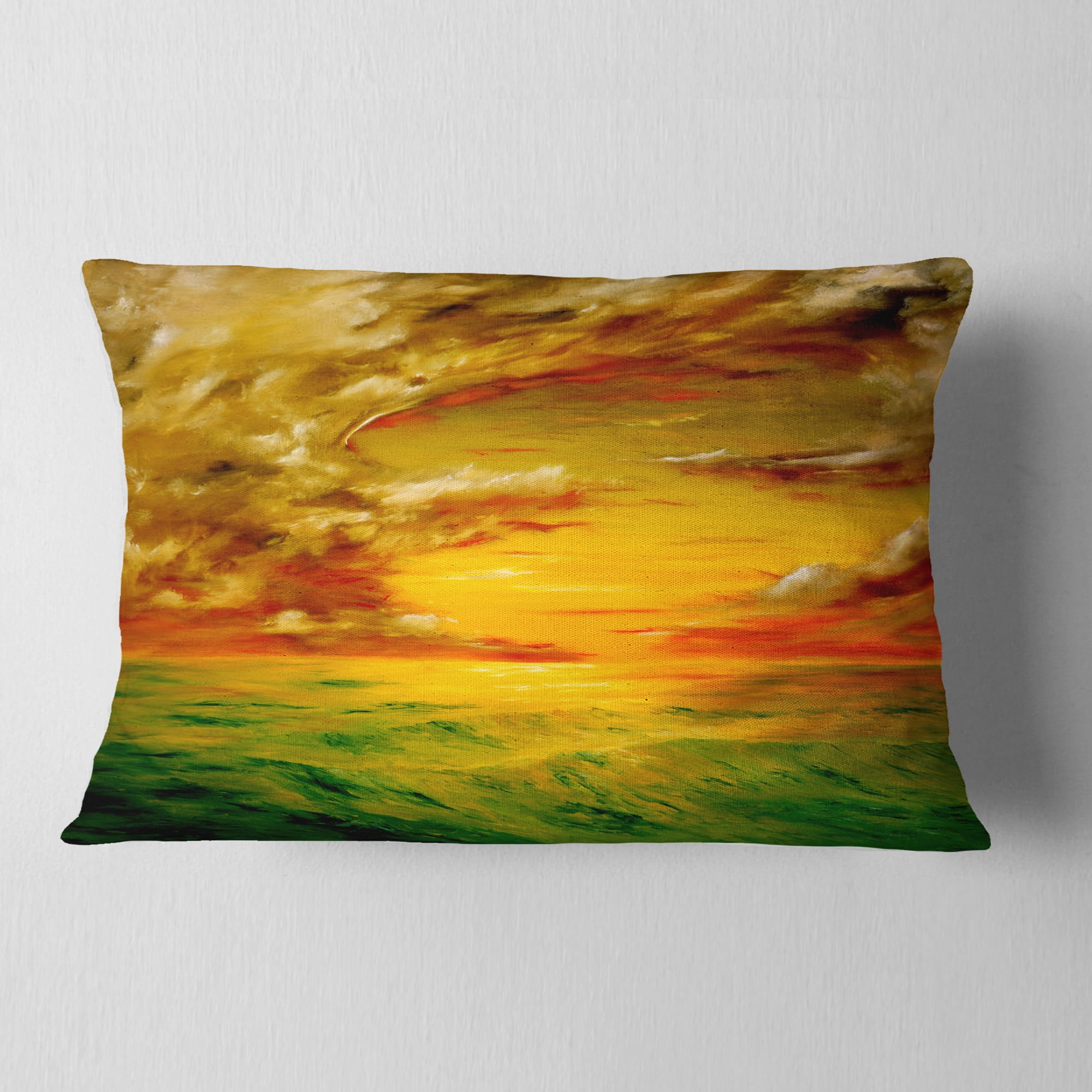 Designart Santa Rosa California - Landscape Painting Throw Pillow - 12x20