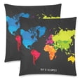 thumbnail image 2 of MKHERT Style World Map Throw Pillowcase Pillow Cover Cushion Couver 18x18 inch, Set of 2, 2 of 3