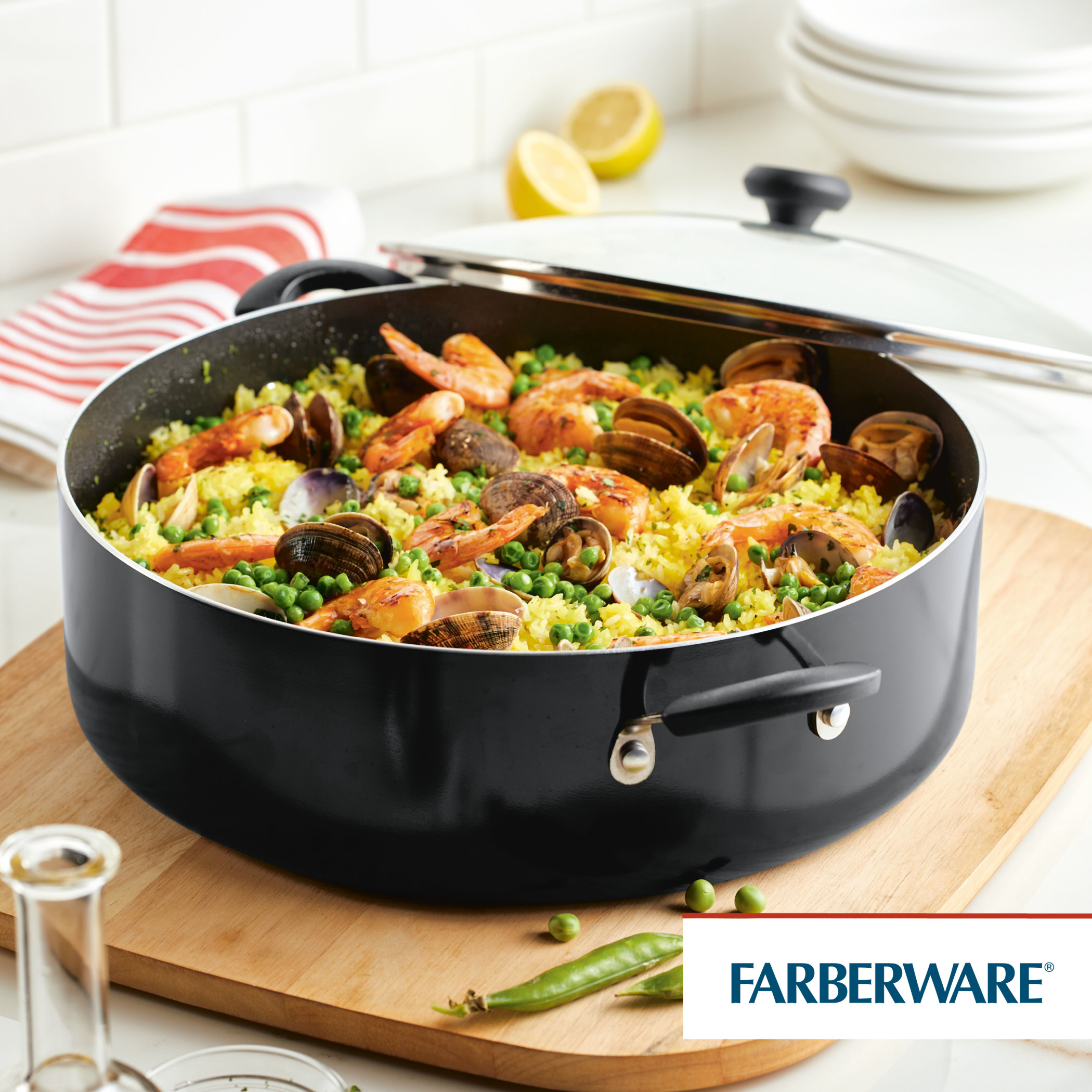Farberware Easy Clean 14-Inch Covered Family Pan, Black photo 7