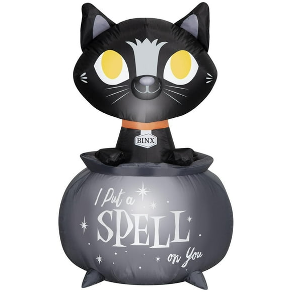 Binx gonflable d'Halloween dans un chaudron