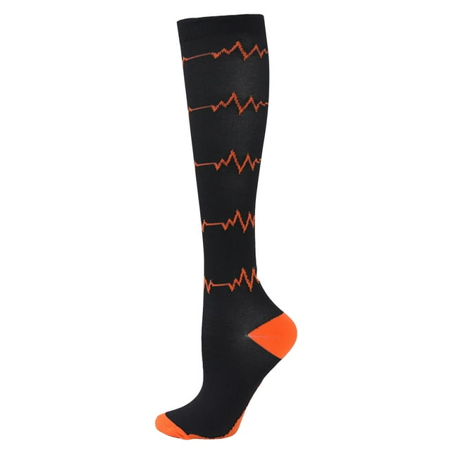 Womens Crew Socks,Exercise Stress Socks Elastic Socks Running Skipping Compression Socks Stockings Jacquard Calf Socks,Boot Socks For Women,Size:S