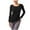 Black, variant on Ribbed Knit Tops for Women Slim Fit Side Drawstring Cut-out Asymmetrical Hem Workout T-shirts Crew Neck Base Tees (M, Black)