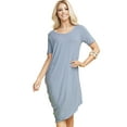 thumbnail image 4 of Doublju Women's Short Sleeve On Side Draped Dress, 4 of 4