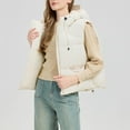 thumbnail image 2 of Htigea Puffer Vest for Women Solid Sleeveless Hooded Jackets with Pockets Warm Fall Winter Vests Coat White XL, 2 of 9
