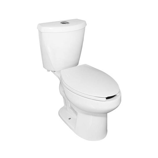 sanitario austral de botón taza tanque ecológico asiento cierre estandár color blanco Helvex, vista 3/4 frontal de inodoro blanco compacto y elongado con tanque superior y botón cromado en la tapa; taza y trampa expuesta esmaltada, incluye asiento cerrado, diseño ergonómico para espacios reducidos, consumo 3.8 LPD y adecuado para remodelaciones de baños pequeños.