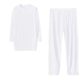 thumbnail image 5 of Ayolanni 2 Piece Pajamas for Women Set Soft Long Sleeve Tops and Long Pants Pjs Solid Silky Homewear Loungewear Sleepwear Sets XL, 5 of 8