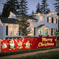 thumbnail image 2 of Festive Decorative Christmas Banner Holiday Gifts Red Background Santa Claus Design for Seasonal Celebration Indoor Decor, 2 of 9