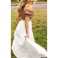 thumbnail image 3 of Annebouti Falda larga de mujer blanca con cintura elástica Boho Primavera Verano una línea de playa con gradas Maxi falda 2024, 3 of 4