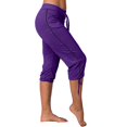thumbnail image 2 of felwors Womens Capris for Summer 2026 Casual Yoga Gym Capri Leggings with Drawstring Shorts High Waisted Cropped Beach Pants (Purple, XL), 2 of 7