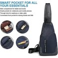 thumbnail image 3 of Bolso de pecho YUANXCMXG para hombre impermeable con puerto de carga USB gris, 3 of 5