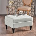 thumbnail image 2 of Gray Fabric With Robust Construction And Birch Wood Base, 22.91x28.19x18.12 Inches Comfortable In Legs For Relaxing, 23x28.19x18.5, 2 of 6