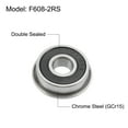 thumbnail image 3 of F608-2RS Flanged Ball Bearing 8x22x7mm Double Sealed Chrome Steel Flange Bearings, 4 Packs, 3 of 5