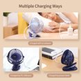 thumbnail image 3 of Yoobao Y-F04 USB Fan Rechargeable Handheld Mini Fan Clip Desktop 4-level Small Fans Electrical Fan Blue 6400mAh, 3 of 8