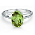 thumbnail image 3 of Gem Stone King PLAT-900 Platinum Green Peridot Engagement Ring for Women | 2.10 Cttw | Oval 9X7MM | Gemstone August Birthstone | Size 6, 3 of 6