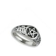 thumbnail image 4 of Filigree Pentagram Star Ring Stainless Steel Band Gray Jewelry Female Male Unisex Size 10, 4 of 4
