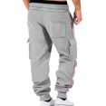 thumbnail image 4 of Men’s Casual Drawstring Waist Cargo Jogger Pants with Side Pockets and Elastic Cuffs Athletic Fit Track Bottoms, 4 of 5