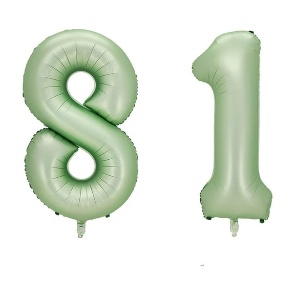 Number Eighty One Balloon Pastel Sage Green Number 81 Balloon 32" Large Party Birthday Balloon