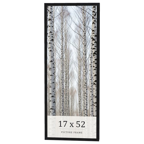 17x52 Frame Black Real Wood Picture Frame Width 0.75 inches | Interior Frame Depth 0.5 inches |