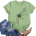 thumbnail image 2 of T-shirts d'Été pour Femmes à Col Rond, T-Shirt Imprimé Pissenlit, T-Shirt Décontracté à Manches Courtes, Hauts pour Femmes, Chemisiers, Chandail, 2 of 5