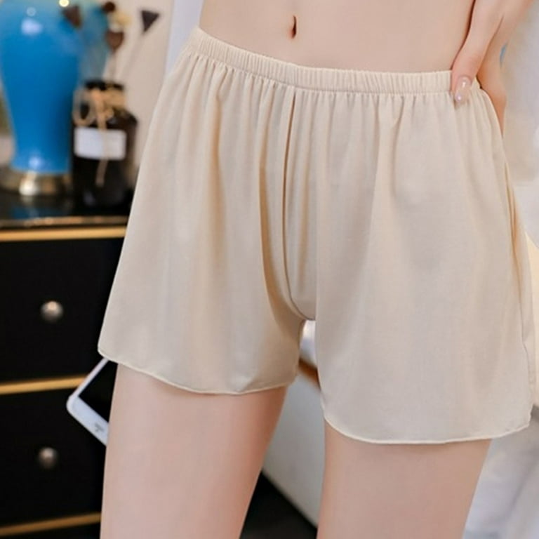Woman Summer Plus Size Boxers Solid Color Loose Comfortable Underwear Anti  Slip Pants 