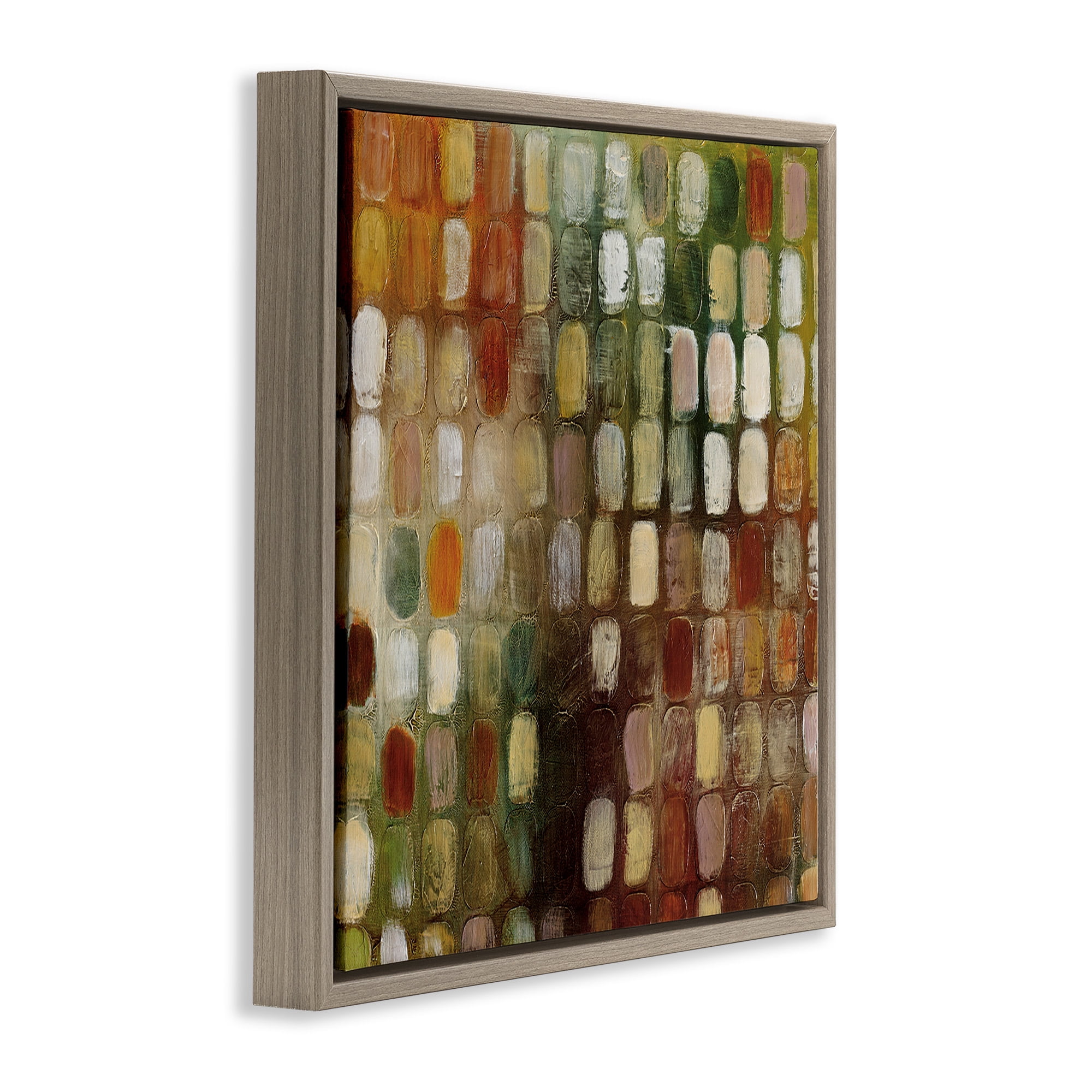 Stupell Industries Earth Tone Oval Abstraction Abstract Painting Brown Floater Framed Canvas Art Print Wall Art, 25 x 25
