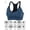 Blue * 3, variant on 3-Pack Women's Seamless Active Keyhole Mesh Racerback Sports Bra High Impact Padded Bras Workout Fitness Running Yoga Crop Tops "Size M"