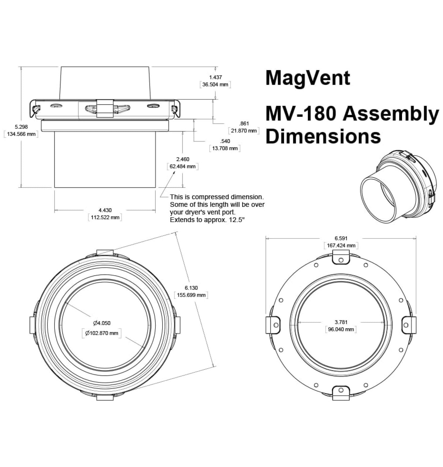 -180 Magnetic Dryer Vent Coupling