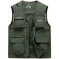 thumbnail image 1 of LOVZFMLL Jackets for Men's Work Clothes Jacket Solid Color Stand Collar Multiple Pockets Outdoor Sports Photography Coat, 1 of 2